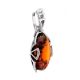 Sterling Silver Pendant With Cognac Amber The Rendezvous, image , picture 4