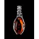 Sterling Silver Pendant With Cognac Amber The Rendezvous, image , picture 2