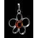 Cute Amber Pendant In Sterling Silver The Daisy, image , picture 2