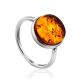 Minimalist Design Silver Amber Ring The Monaco, Ring Size: 13 / 22, image 