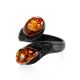 Safari Style Leather Amber Ring The Nefertiti Collection, Ring Size: Adjustable, image , picture 3