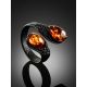 Safari Style Leather Amber Ring The Nefertiti Collection, Ring Size: Adjustable, image , picture 2