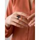 Safari Style Leather Amber Ring The Nefertiti Collection, Ring Size: Adjustable, image , picture 4