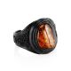Ethnic Style Leather Amber Ring The Nefertiti, Ring Size: Adjustable, image 