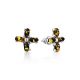 Cross Design Silver Amber Earrings The Supreme, image 