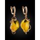 Gorgeous Curvaceous Gold Amber Earrings The Rialto, image , picture 3