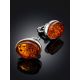 Silver Amber Stud Earrings The Monaco, image , picture 2