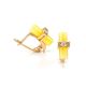 Stylish Gold Amber Earrings With Crystals The Scandinavia, image , picture 4