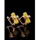 Stylish Gold Amber Earrings With Crystals The Scandinavia, image , picture 3
