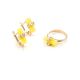 Stylish Gold Amber Earrings With Crystals The Scandinavia, image , picture 6