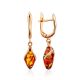Luminous Gold Amber Earrings The Snowdrop, image 