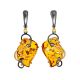 Filigree Design Silver Amber Dangle Earrings The Rialto, image 