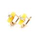 Stylish Gold Amber Earrings With Crystals The Scandinavia, image 
