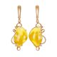 Gorgeous Curvaceous Gold Amber Earrings The Rialto, image 