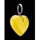 Cute Honey Amber Heart Shaped Pendant, image , picture 2