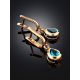 Classic Teardrop Design Gold Topaz Earrings, image , picture 2