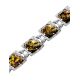 Geometric Design Silver Amber Link Bracelet The Hermitage, Length: 18, image , picture 4