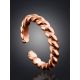 Twisted Design Rose Plated Silver Ring The Liquid, Ring Size: Adjustable, image , picture 2