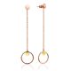 Stylish Rose Plated Silver Amber Earrings The Palazzo, image 