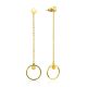 Refined Gilded Silver Amber Chain Dangle Earrings The Palazzo, image 