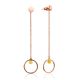 Chic Rose Plated Silver Amber Dangle Earrings The Palazzo, image 
