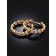 Honeycomb Motif Gold Crystal Hoop Earrings The Roxy, image , picture 2