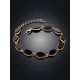 GILDED SILVER AMBER LINK BRACELET THE MONACO, Length: 17, image , picture 2