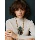 Voluminous Amber Brass Designer Necklace The Pandora, Length: 50, image , picture 3