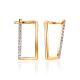 Rectangular Design Gold Crystal Earrings The Roxy, image 