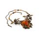 Exclusive Floral Design Brass Amber Necklace The Pandora, Length: 45, image , picture 3