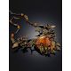 Exclusive Floral Design Brass Amber Necklace The Pandora, Length: 45, image , picture 2