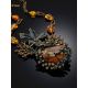 Voluminous Amber Brass Designer Necklace The Pandora, Length: 50, image , picture 2