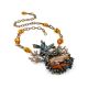 Voluminous Amber Brass Designer Necklace The Pandora, Length: 50, image , picture 4