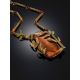 Voluptuous Floral Motif Amber Brass Necklace The Pandora, Length: 47, image , picture 2