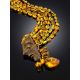 Multi Layer Amber Brass Necklace The Pandora, Length: 63, image , picture 2