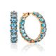 Fabulous Gold Swiss Topaz Hoop Earrings, image 