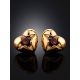 Heart Motif Gold Garnet Stud Earrings, image , picture 2