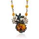 Voluminous Amber Brass Designer Necklace The Pandora, Length: 50, image 