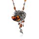 Fabulous Amber Brass Designer Necklace The Pandora, Length: 44, image 