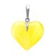 Cute Honey Amber Heart Shaped Pendant, image 