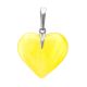 Cute Honey Amber Heart Shaped Pendant, image 