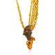 Multi Layer Amber Brass Necklace The Pandora, Length: 63, image 