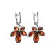 Cognac Amber Earrings In Sterling Silver The Chestnut, image 
