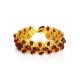 Cherry Amber Braided Bracelet With Yellowish Glass Beads The Fable, image 
