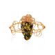 Handcrafted Amber Cuff Bracelet In Gold-Plated Sterling Silver The Dew, image 