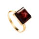 Adjustable Golden Ring With Square Cut Amber The Ovation, Ring Size: 8 / 18, image 