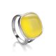 Honey Amber Ring In Sterling Silver The Copenhagen, Ring Size: 11 / 20.5, image 
