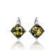 Adorable Green Amber Earrings In Sterling Silver The Rondo, image 