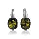 Green Amber Earrings In Sterling Silver The Jazz, image 