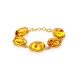 Link Amber Bracelet In Gold Plated Silver With Inclusions The Clio, image 